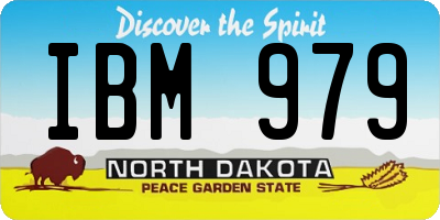 ND license plate IBM979