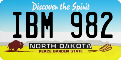 ND license plate IBM982