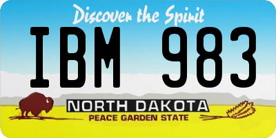 ND license plate IBM983