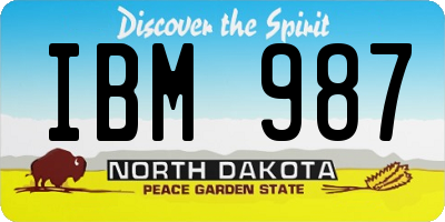 ND license plate IBM987