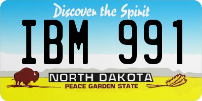ND license plate IBM991