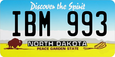 ND license plate IBM993