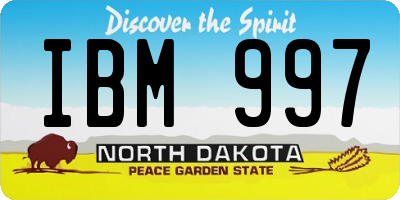 ND license plate IBM997