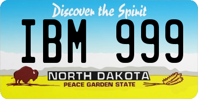ND license plate IBM999