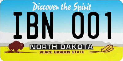 ND license plate IBN001