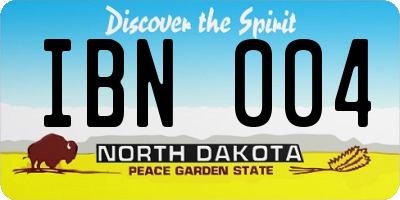 ND license plate IBN004