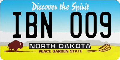 ND license plate IBN009