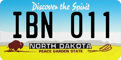 ND license plate IBN011