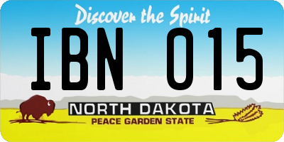 ND license plate IBN015
