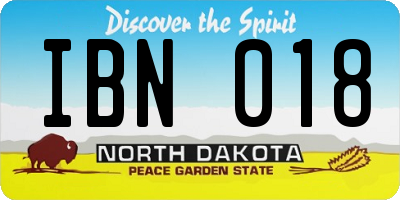 ND license plate IBN018