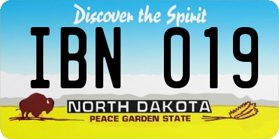 ND license plate IBN019
