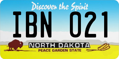 ND license plate IBN021