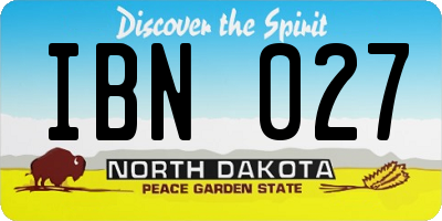 ND license plate IBN027