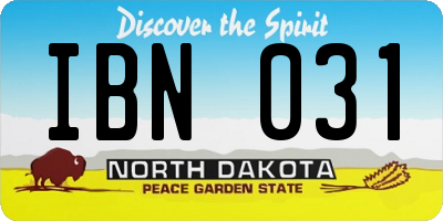ND license plate IBN031