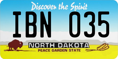 ND license plate IBN035