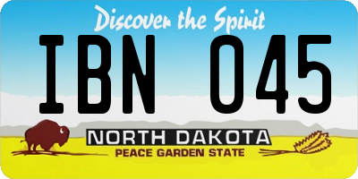 ND license plate IBN045