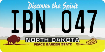 ND license plate IBN047