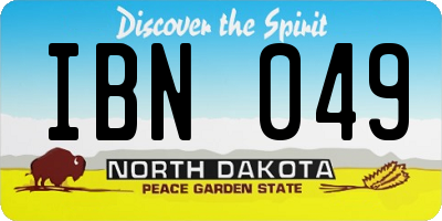 ND license plate IBN049