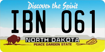 ND license plate IBN061
