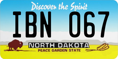 ND license plate IBN067