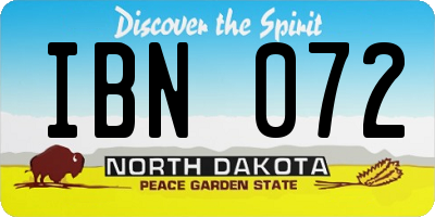 ND license plate IBN072