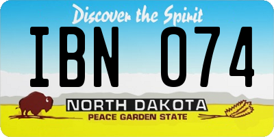 ND license plate IBN074