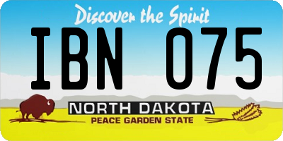 ND license plate IBN075
