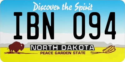 ND license plate IBN094