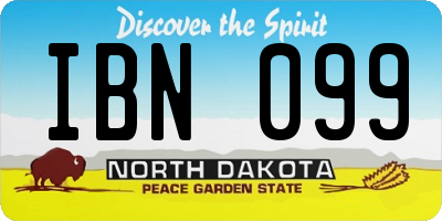 ND license plate IBN099