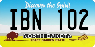ND license plate IBN102