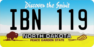 ND license plate IBN119