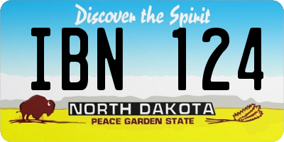 ND license plate IBN124