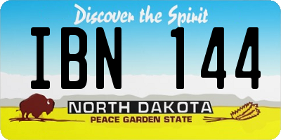 ND license plate IBN144