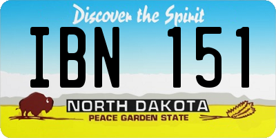 ND license plate IBN151