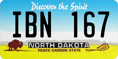ND license plate IBN167