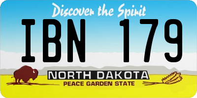 ND license plate IBN179