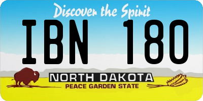 ND license plate IBN180