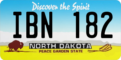 ND license plate IBN182