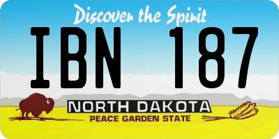 ND license plate IBN187