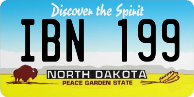 ND license plate IBN199