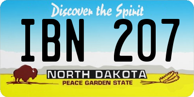 ND license plate IBN207