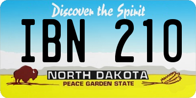 ND license plate IBN210