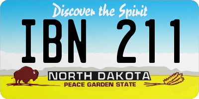 ND license plate IBN211