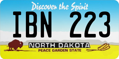ND license plate IBN223
