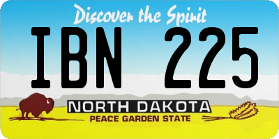 ND license plate IBN225