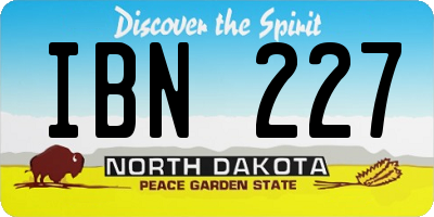 ND license plate IBN227