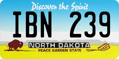 ND license plate IBN239