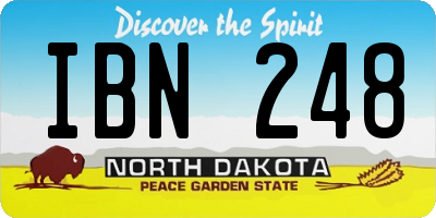 ND license plate IBN248