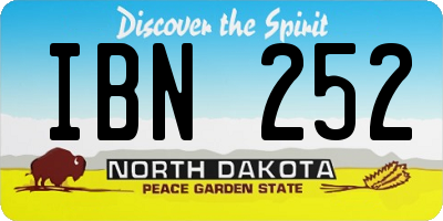 ND license plate IBN252