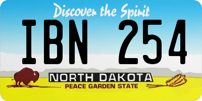 ND license plate IBN254